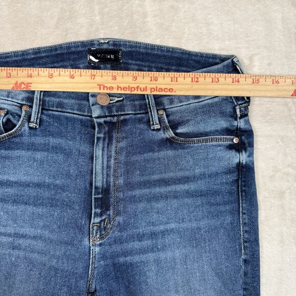 Mother Denim The Looker Ankle Fray Jeans In Need For Speed Wash Size 28 Blue - Picture 9 of 11